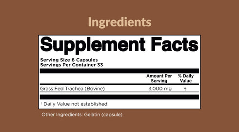 Premium Grass Fed Beef Trachea Supplement