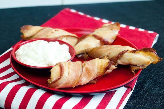 Bacon Wrapped Chicken Tenders with Ranch Dip